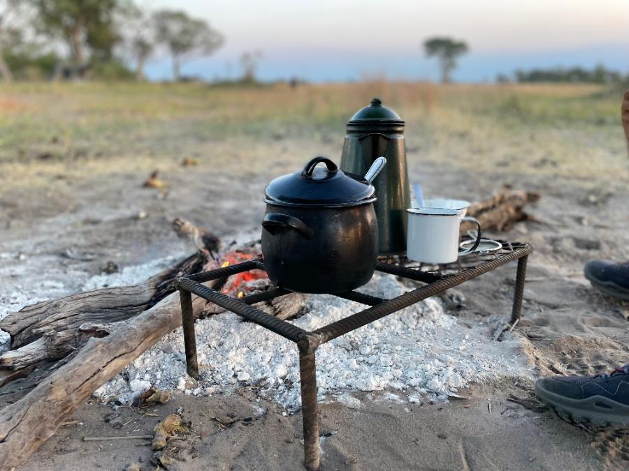 Okavango Horseback Safari Coffee on the Fire